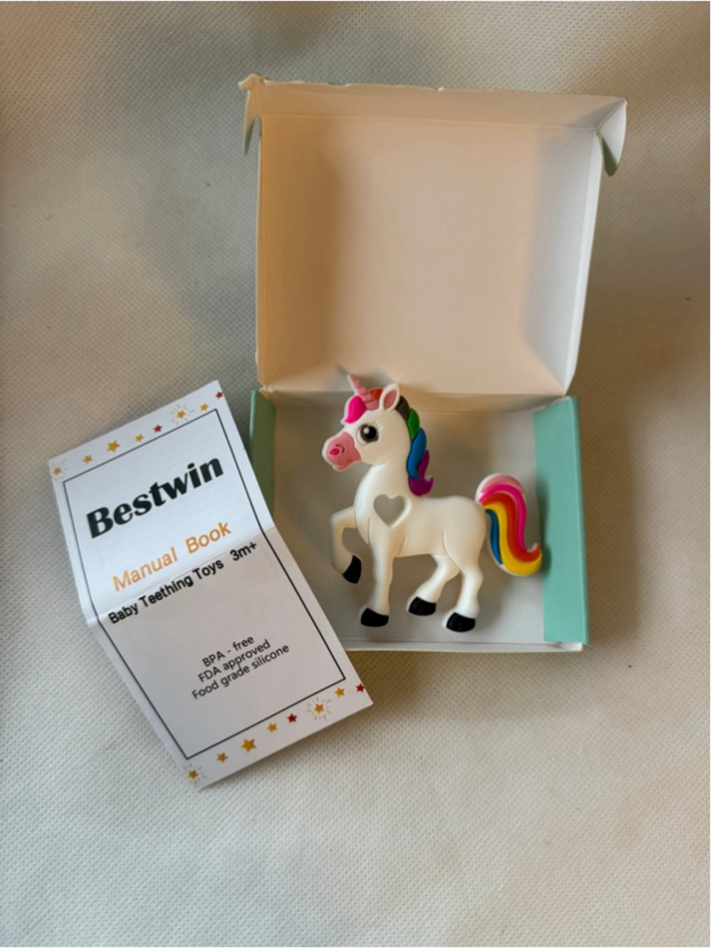 NWT Baby Unicorn Teether 100% Food Grade Silicone - Picture 3 of 6